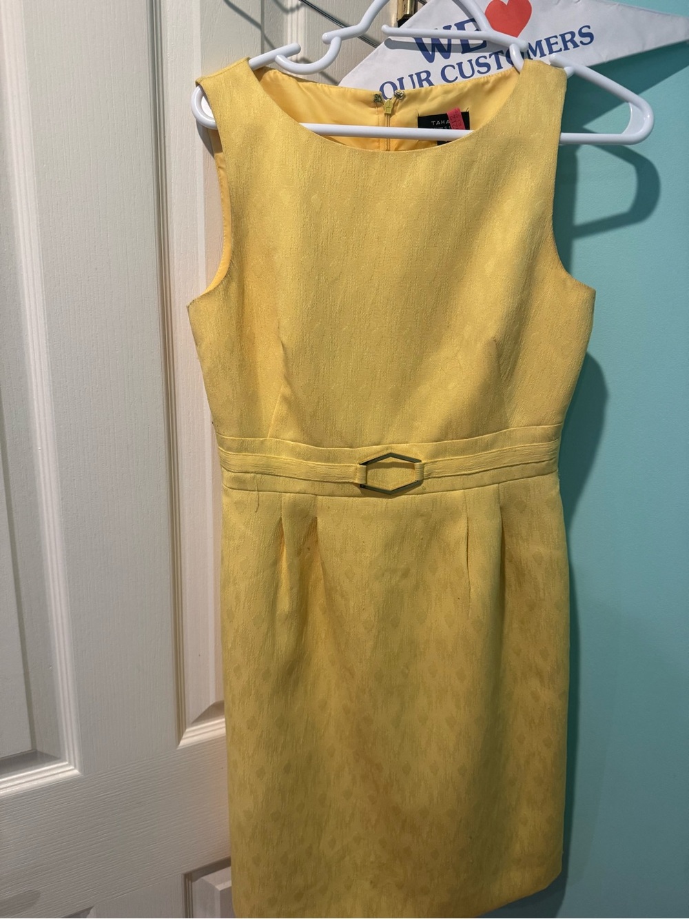 Tahari ASL Yellow Mini Dress size 4